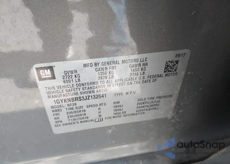 2018 Cadillac Xt5 Standard from USA, damaged, VIN 1GYKNBRS3JZ132641